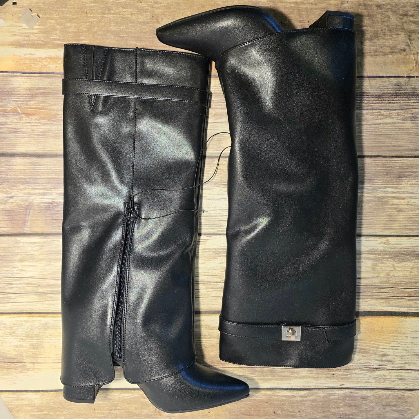 Women's Tambra Fold Over Tall Boots  7.5 A New Day™ Black