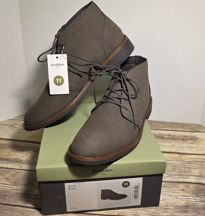 NIB New Goodfellow Men's Jerad Boots Gray Lace Up Shoes 098 00 6155