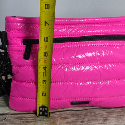 NWT New BCBG Generation Hot Pink Puffy Vinyl GN22374 2-in-1 Convertible Bag