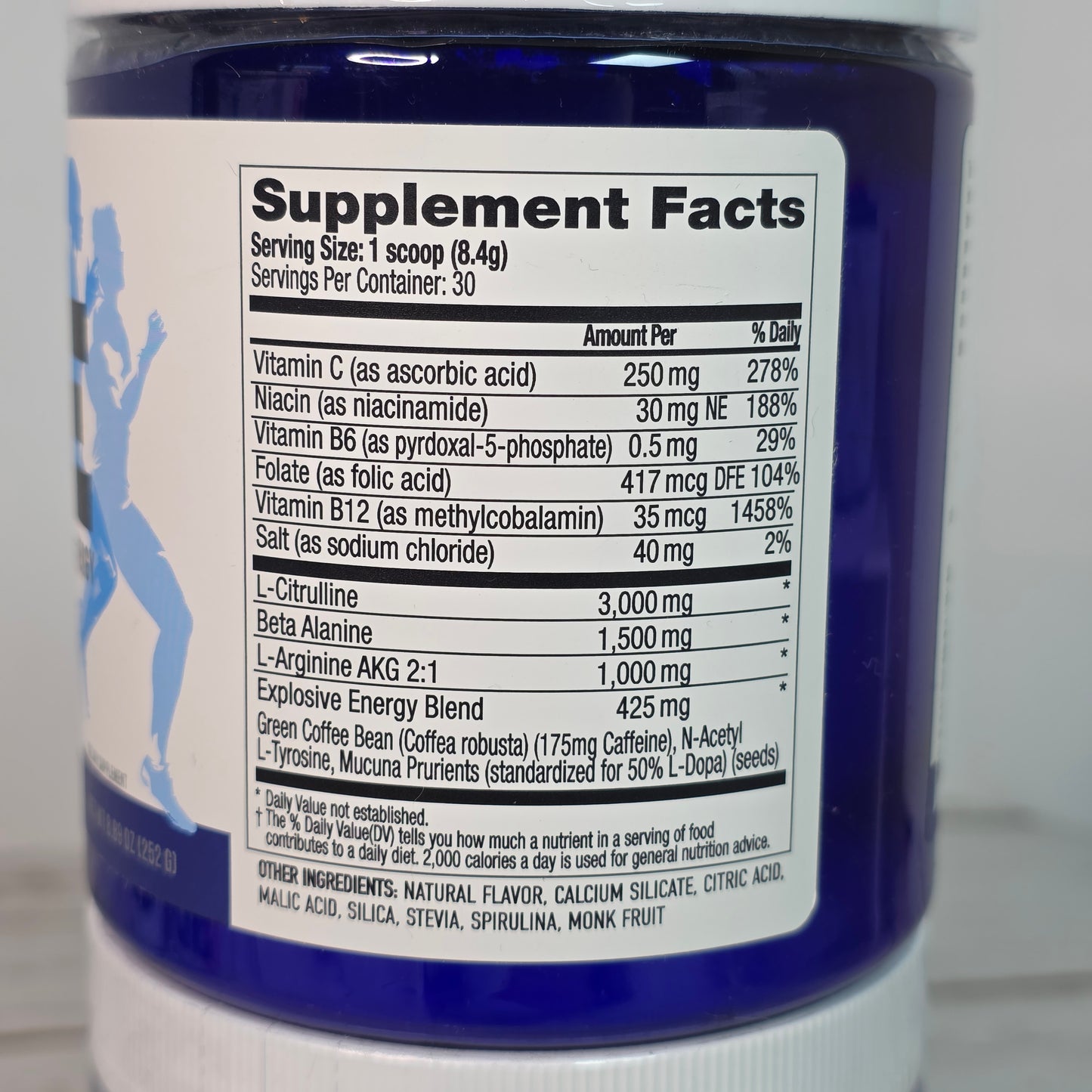 4 Bottles New PERFORMANCE INSPIRED Nutrition APEX Pre Workout Powder Blue Raspberry/Strawberry Kiwi Increase Energy & Endurance Caffeine Beta Alanine All Natural Vegan Formula