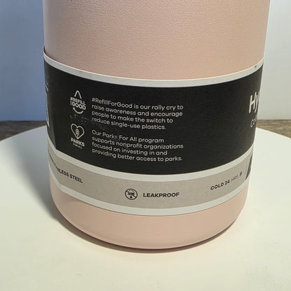 NWT New HYDRO FLASK Wide Mouth Vacuum Insulated Stainless Steel Water Bottle 40 OZ Trillium Pink Leakproof Closeable Straw Lid for Cold Water Drinks