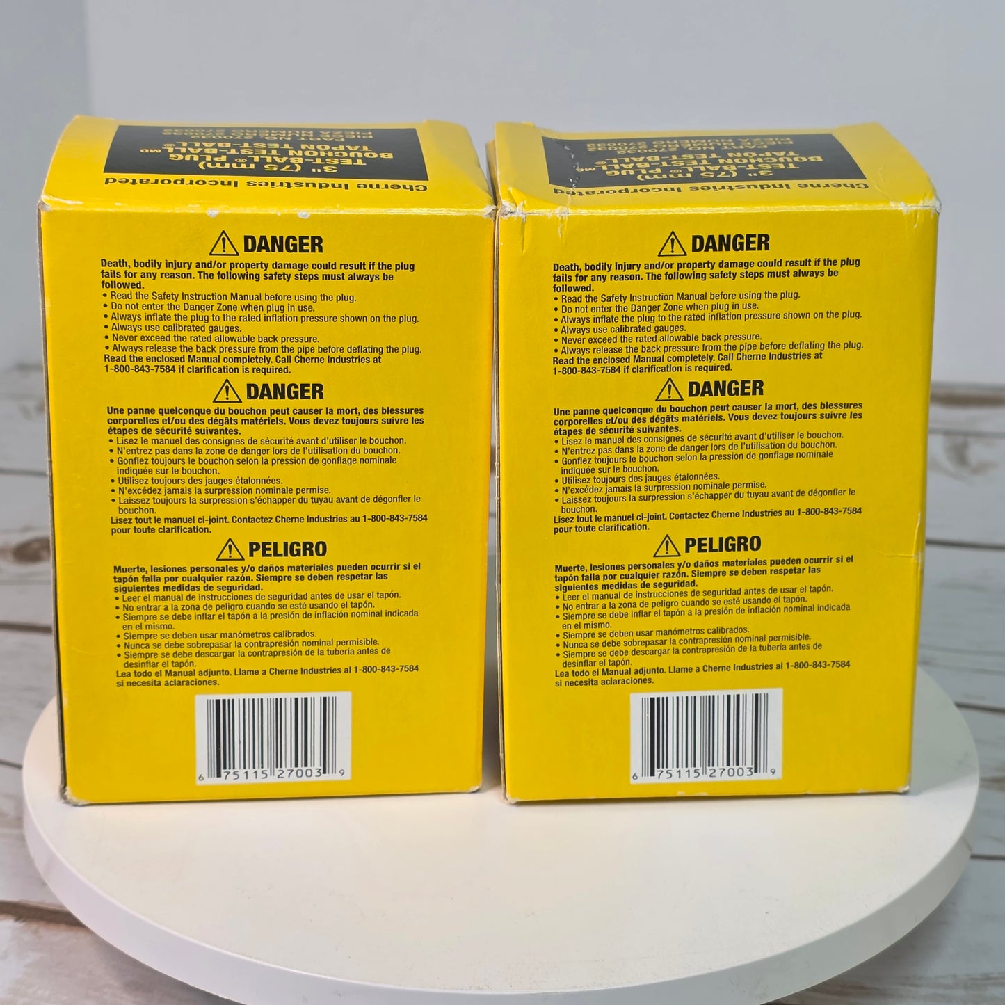 Set of 2 NIB New CHERNE 3" (75 mm) Test-Ball Plug for Pipes & Drains Part No. 270032