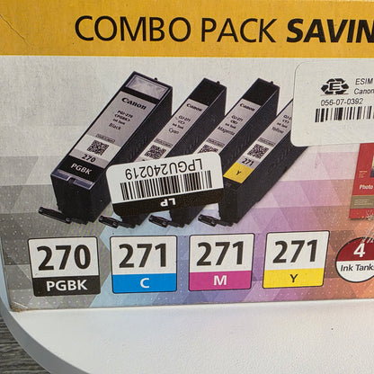 NIOB New Canon PGI-270/CLI-271 Combo Ink Pack Black Cyan Magenta Yellow Expired