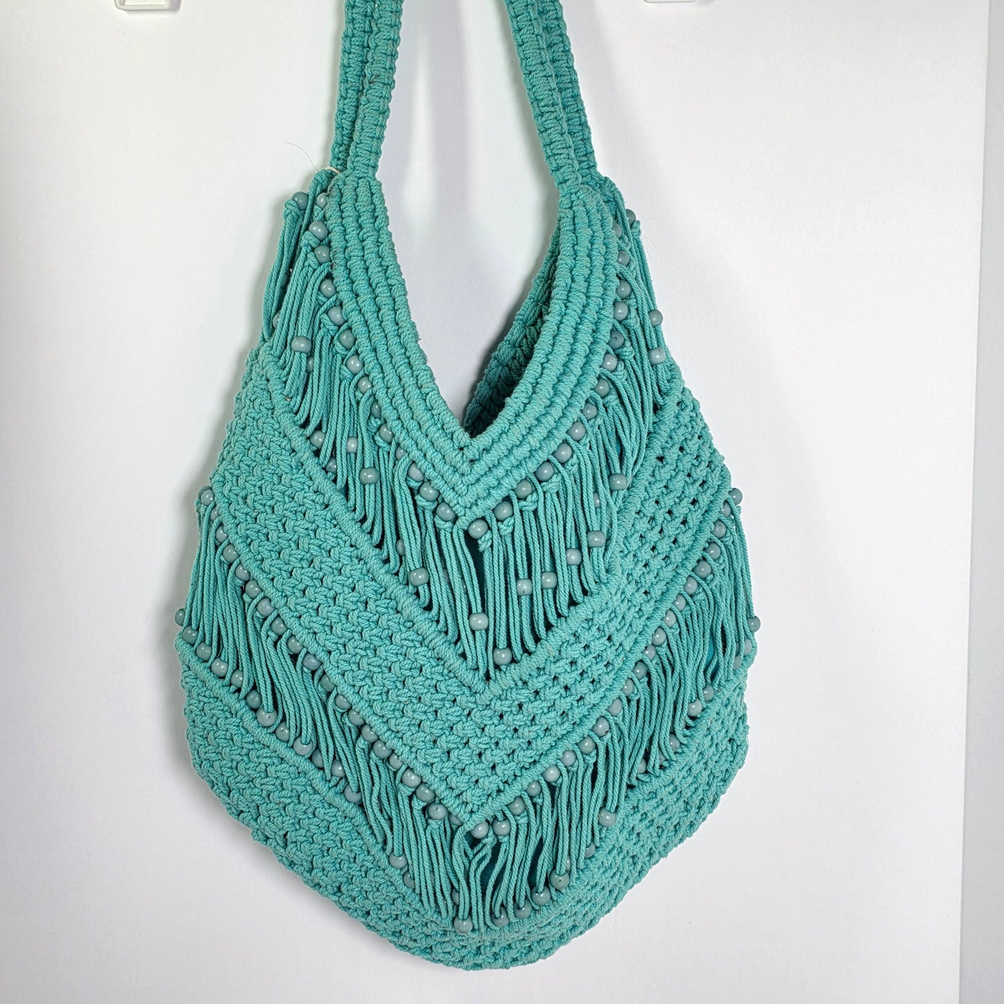 NWT New Aqua Blue Woven Shoulder Bag Purse Handcrafted in India
