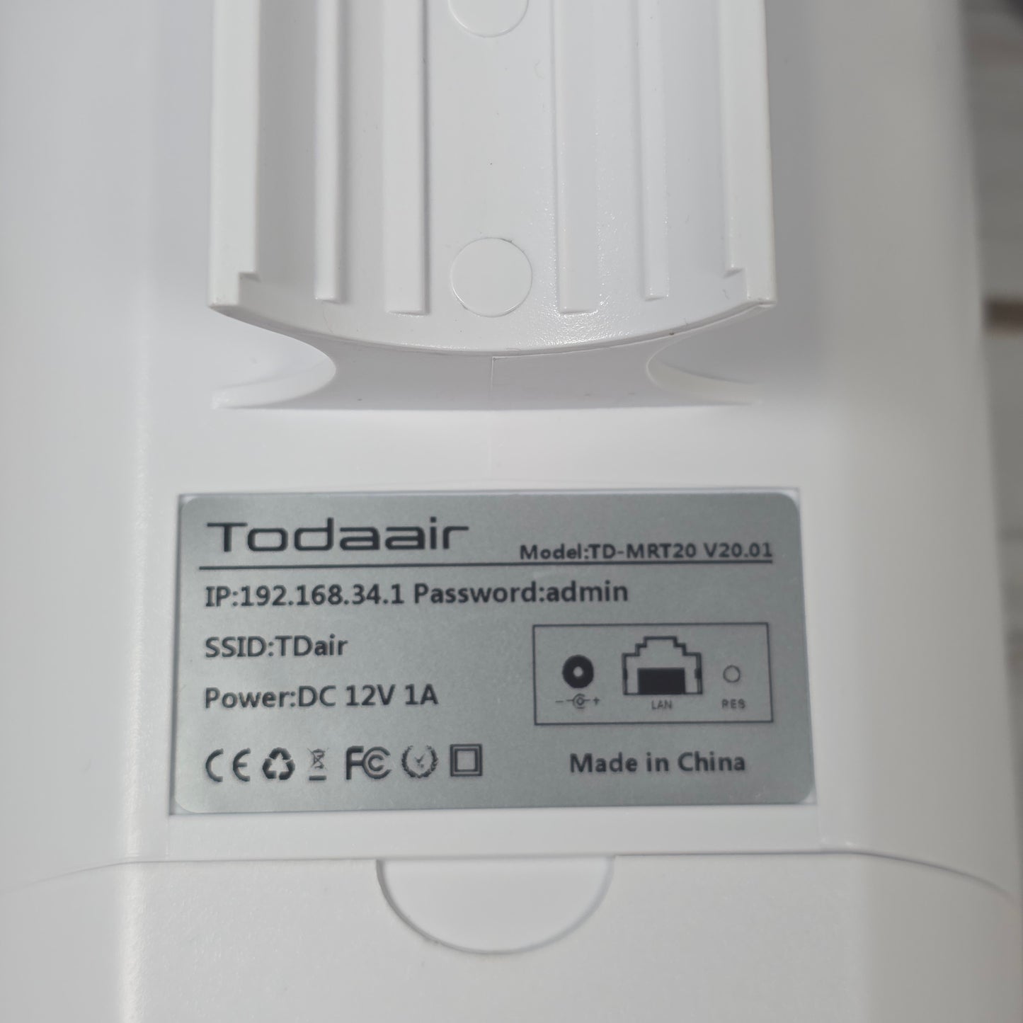 NIOB New Todaair Outdoor Wi-Fi Extender TD-MRT20 V20.01