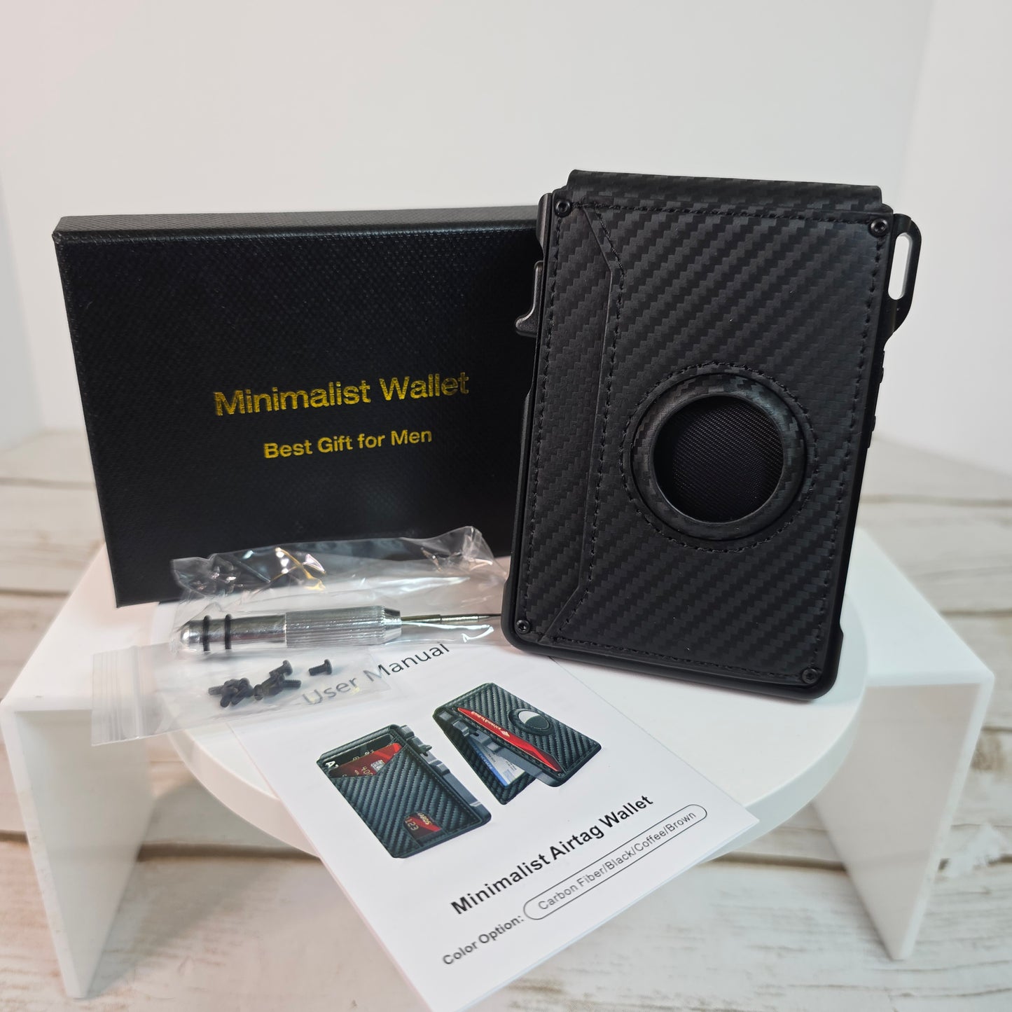 New Minimalist Airtag Wallet Carbon Fiber