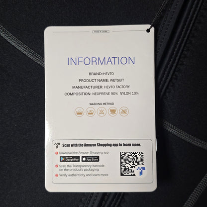 Hevto Men Wetsuits 3/2mm Neoprene Wet Suit Back Front Zip in Cold Water for Surfing Swimming Diving