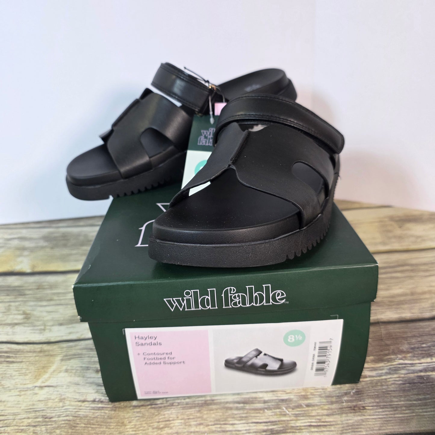 NIB New Wild Fable Haylee Sandals Black Womens 8 or 8.5