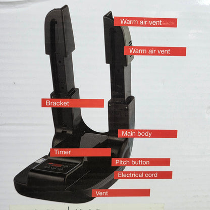NIB New Mandelio Portable Electric Shoe Glove Boot Dryer Rack