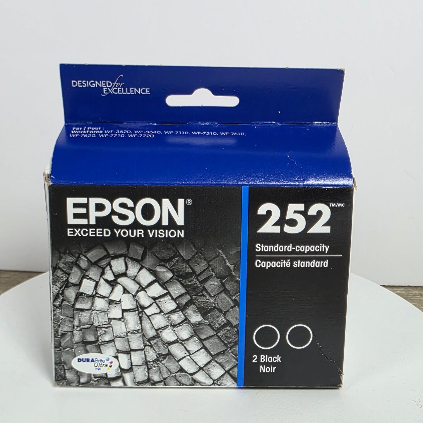 NIB New Epson 252 Standard Capacity DuraBrite Ultra Ink Cartridge Black 2 Pack