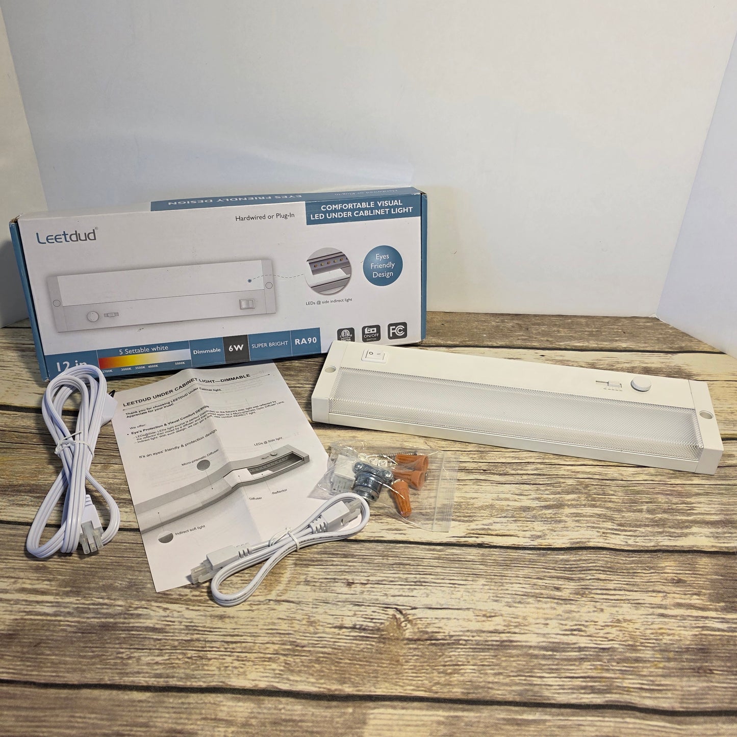 NIB New Leetdud 12" Hardwired or Plug-In LED Under Cabinet Light Super Bright