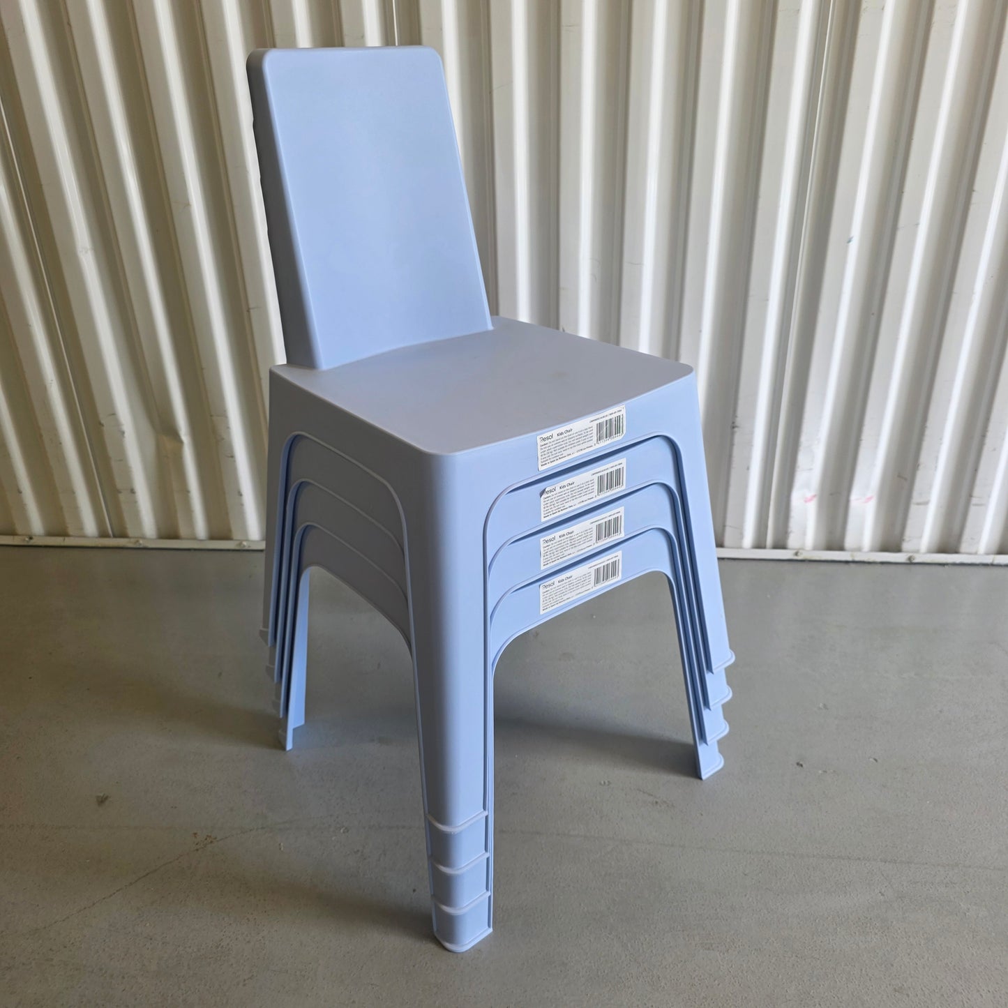 Set of 4 Resol Kids Chairs Dd Julieta by Joan Gaspar 009-09-7894 CWhimsical Blue