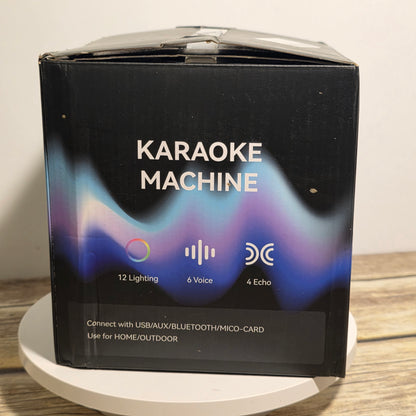 NIB New Courpal Karaoke Machine with 2 Microphones Bluetooth