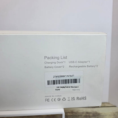 Charging Dock for Meta Quest 3/Quest 3S, Magnetic Charging Station for Oculus Quest 3 VR Headset & Controllers, with 2 Rechargeable 2100mAh Batteries, USB-C Charger and Cable, Supports LED Indicator