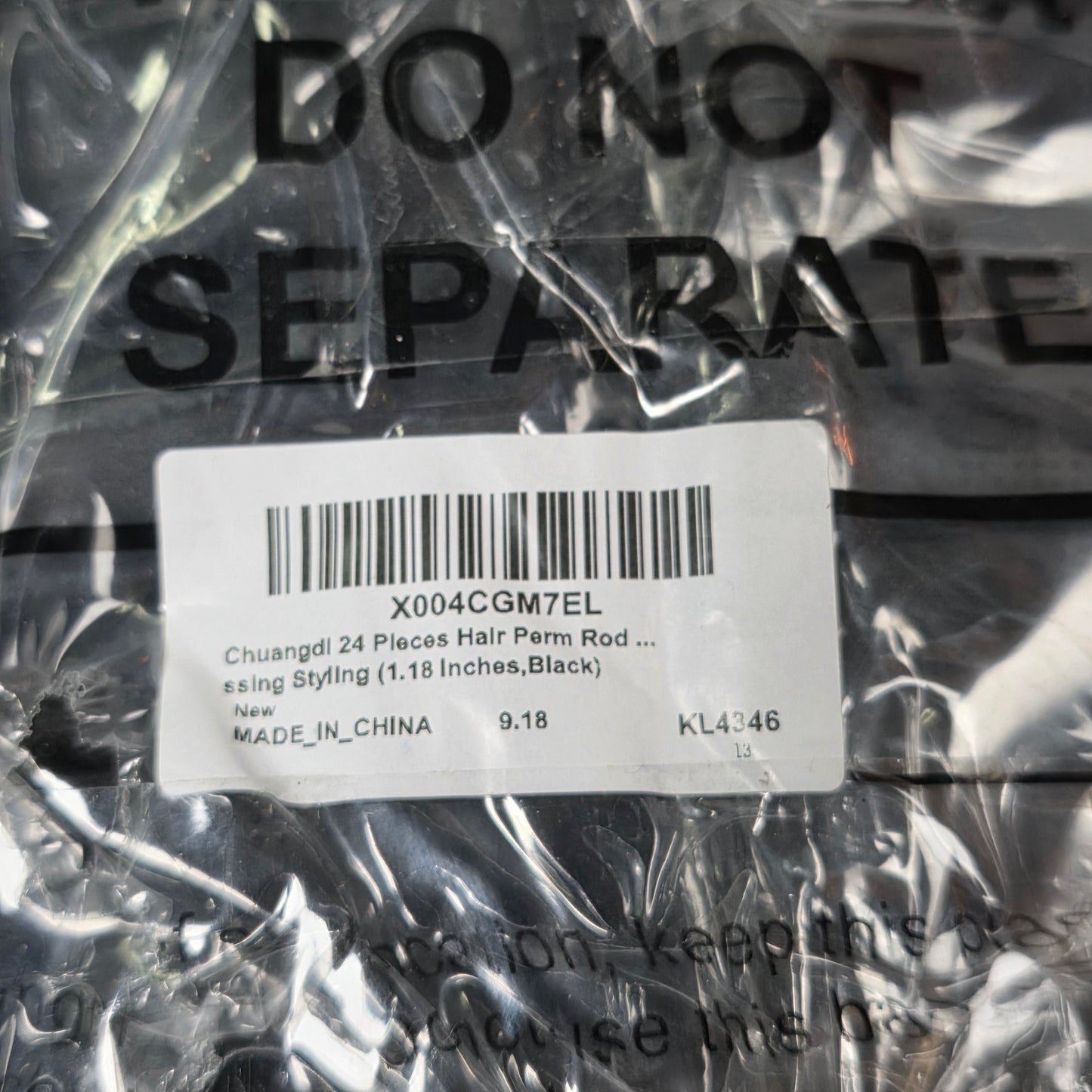 NIP New CHUANGDI 24 Piece Hair Perm Rods Curlers 1.18" Black