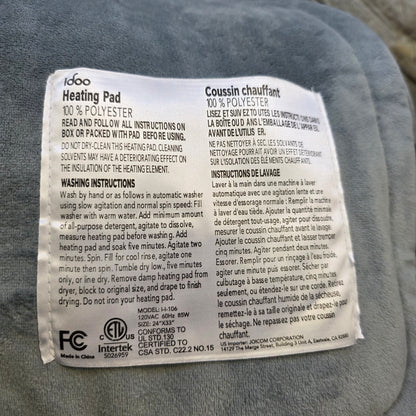 NIOB New IDOO Heating Pad XXL 24x30 Neck Shoulders Back