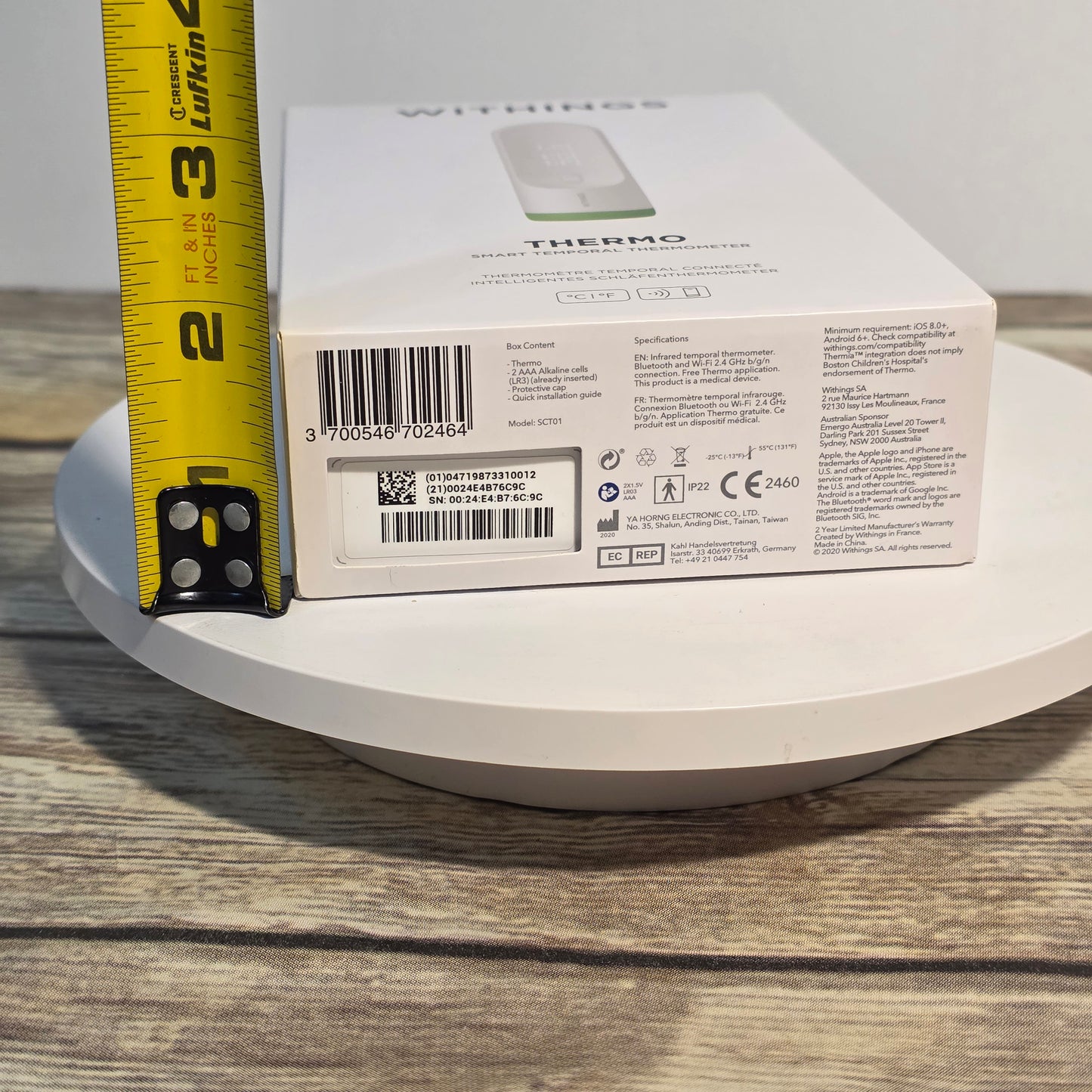 NIB New WITHINGS THERMO Smart Temporal Thermometer