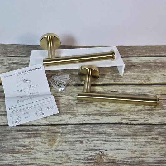 NIOB New Wall Mount Gold Tone Toilet Paper Roll Holders SUS304