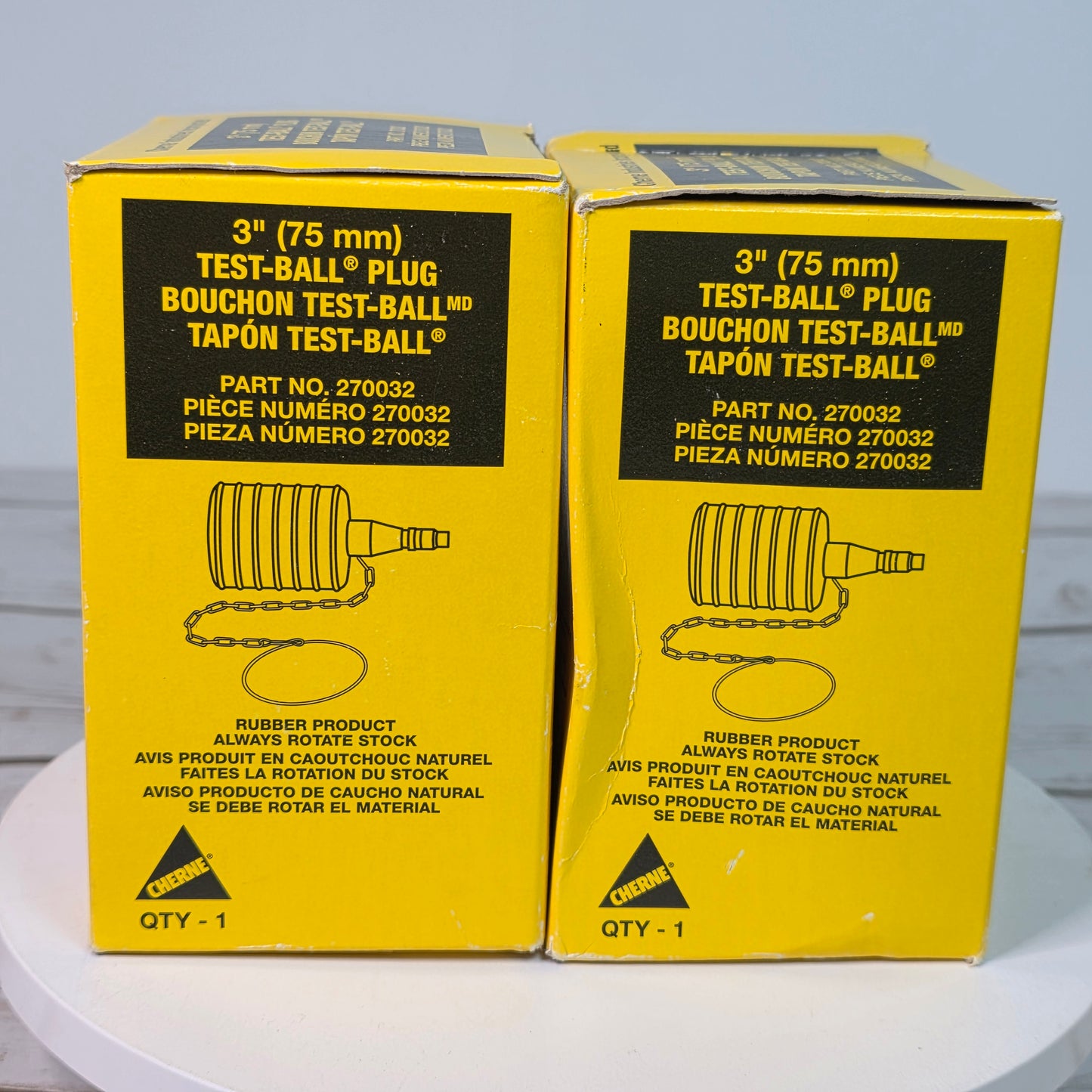 Set of 2 NIB New CHERNE 3" (75 mm) Test-Ball Plug for Pipes & Drains Part No. 270032