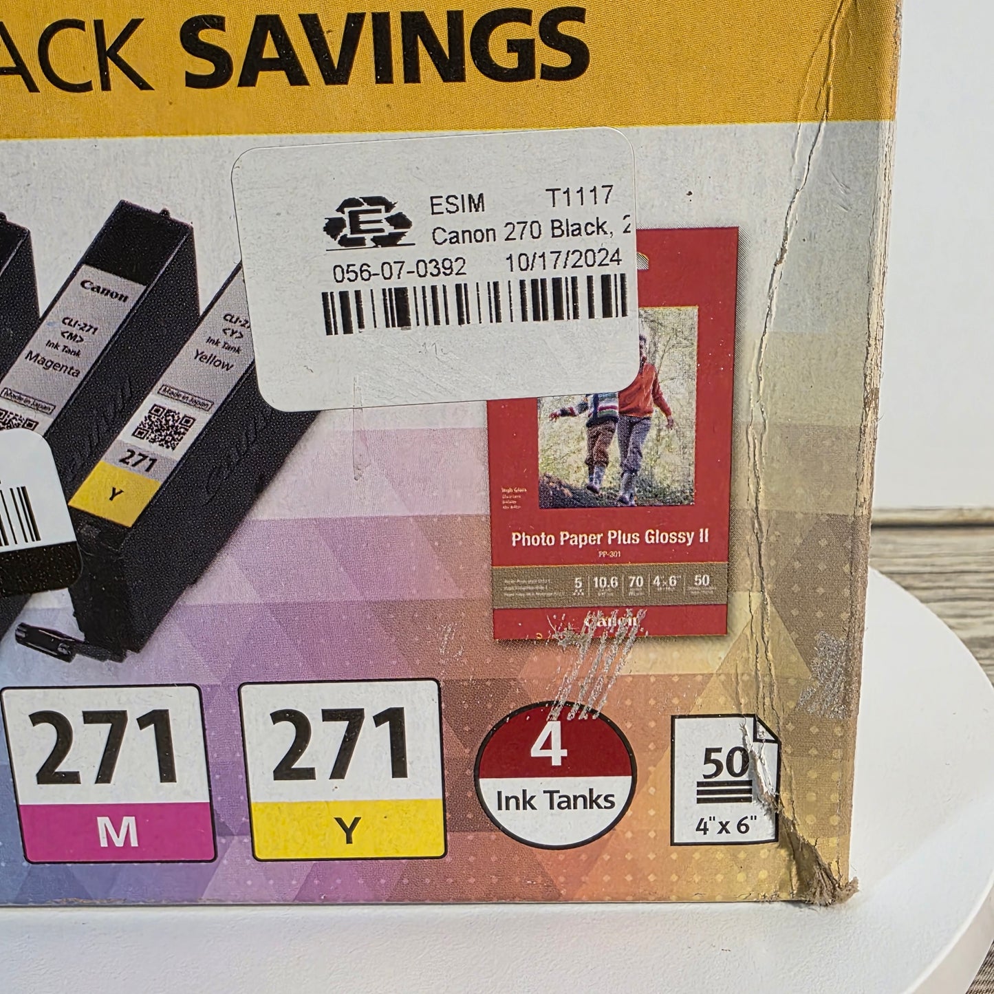 NIOB New Canon PGI-270/CLI-271 Combo Ink Pack Black Cyan Magenta Yellow Expired