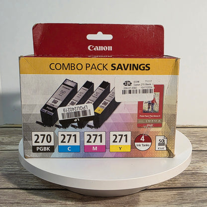 NIOB New Canon PGI-270/CLI-271 Combo Ink Pack Black Cyan Magenta Yellow Expired