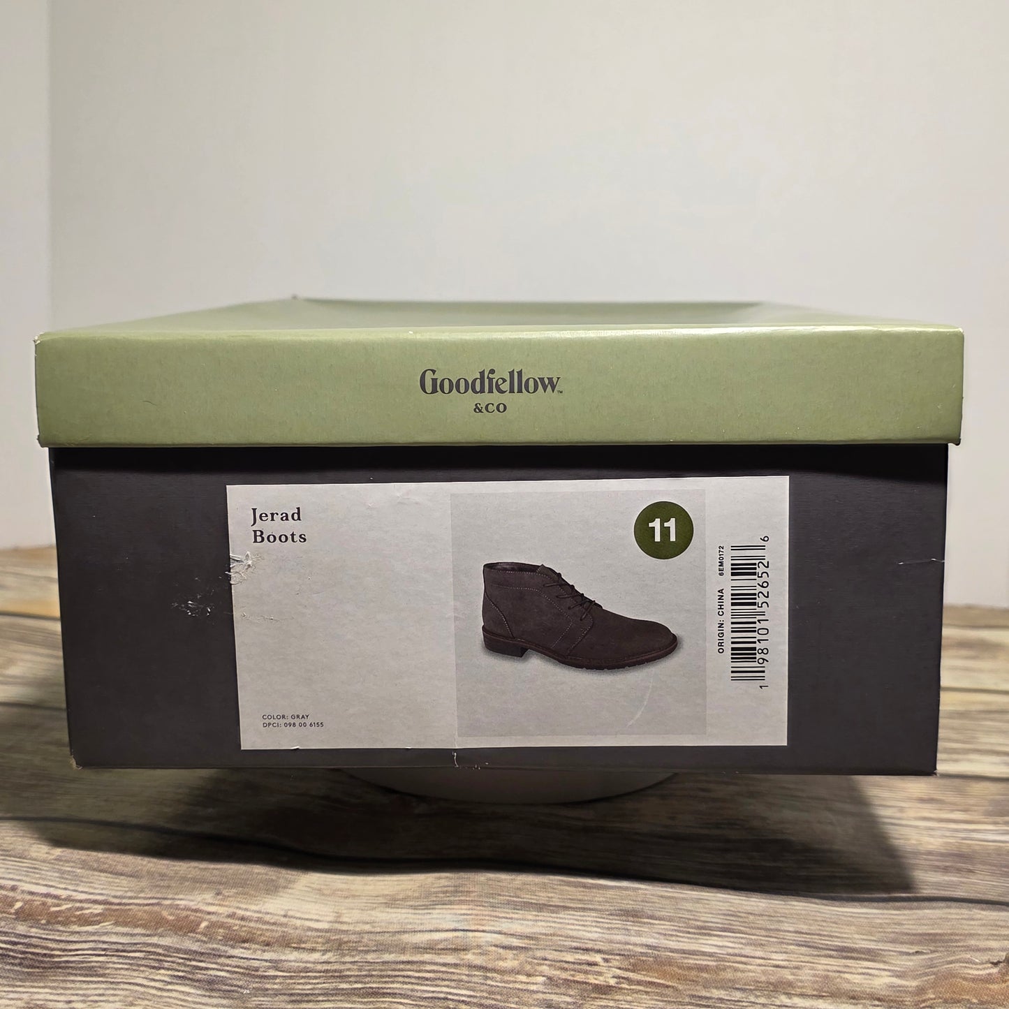 NIB New Goodfellow Men's Jerad Boots Gray Lace Up Shoes 098 00 6155