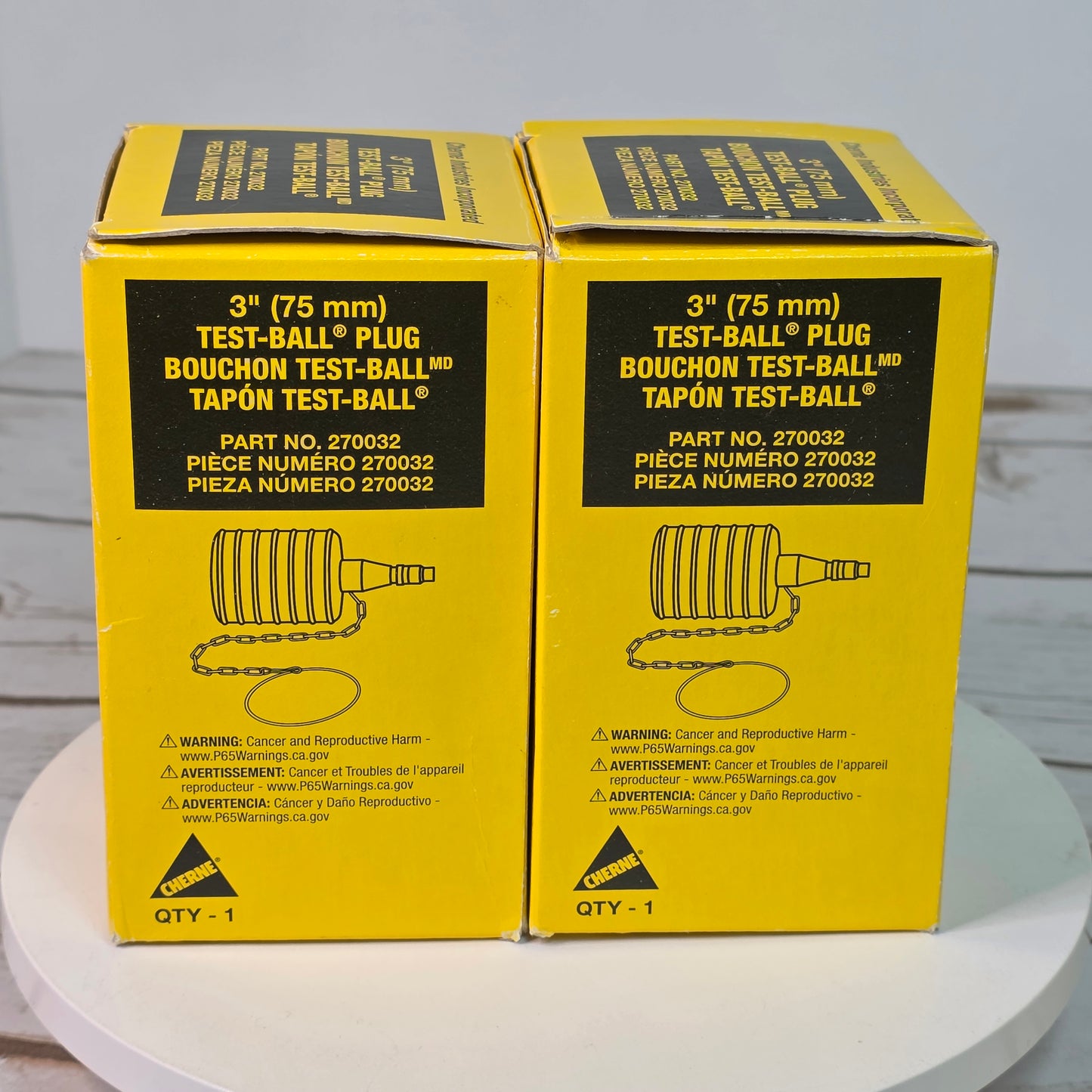 Set of 2 NIB New CHERNE 3" (75 mm) Test-Ball Plug for Pipes & Drains Part No. 270032