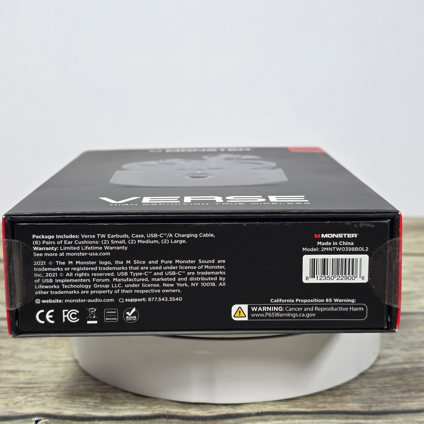 NIB New MONSTER Verse Wireless Bluetooth Earbuds Black