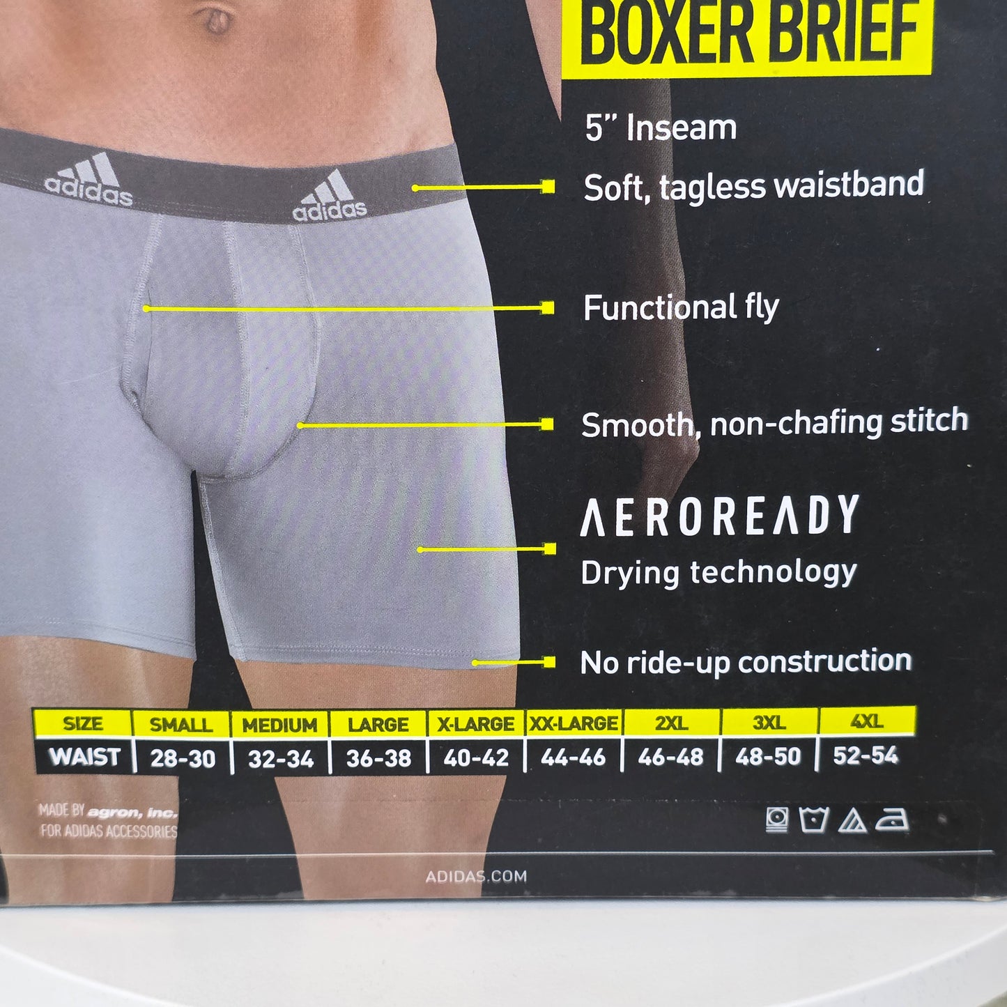 NIP New Adidas Performance Underwear 3 Pk XL Boxer Brief Quick Dry