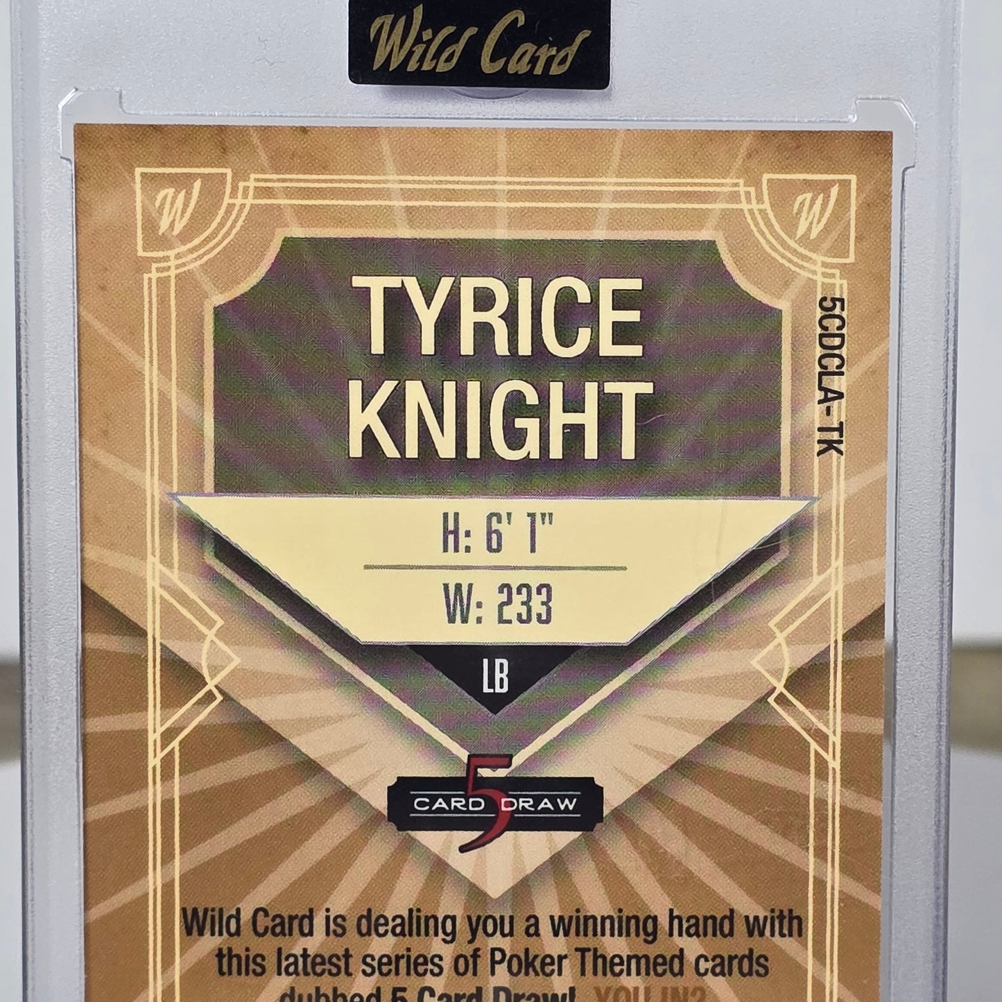 Autographed Tyrice Knight Wild Card 5 Card Draw 1/3