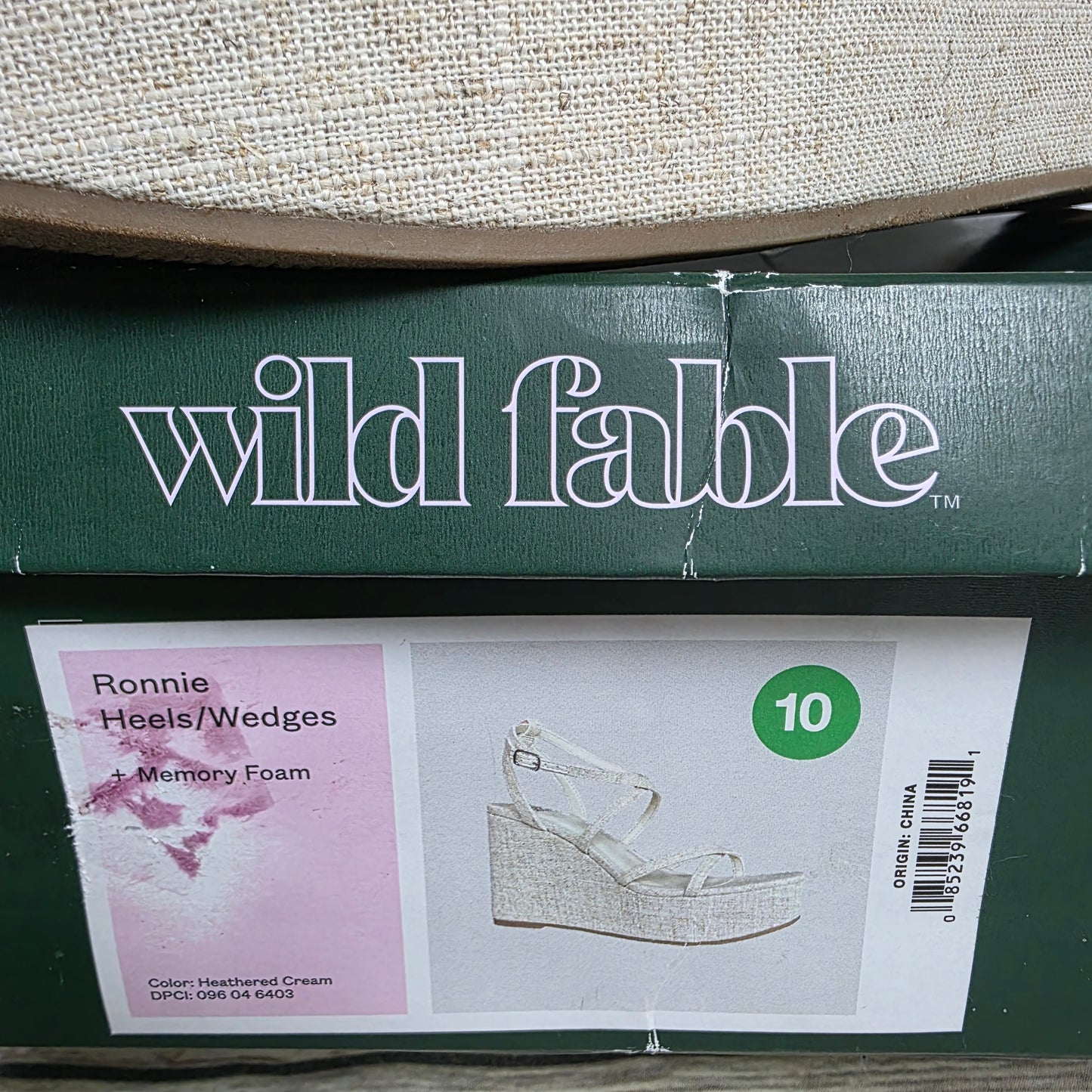 New Women's Wild Fable Ronnie Heels/Wedge Heathered Cream  Size 10