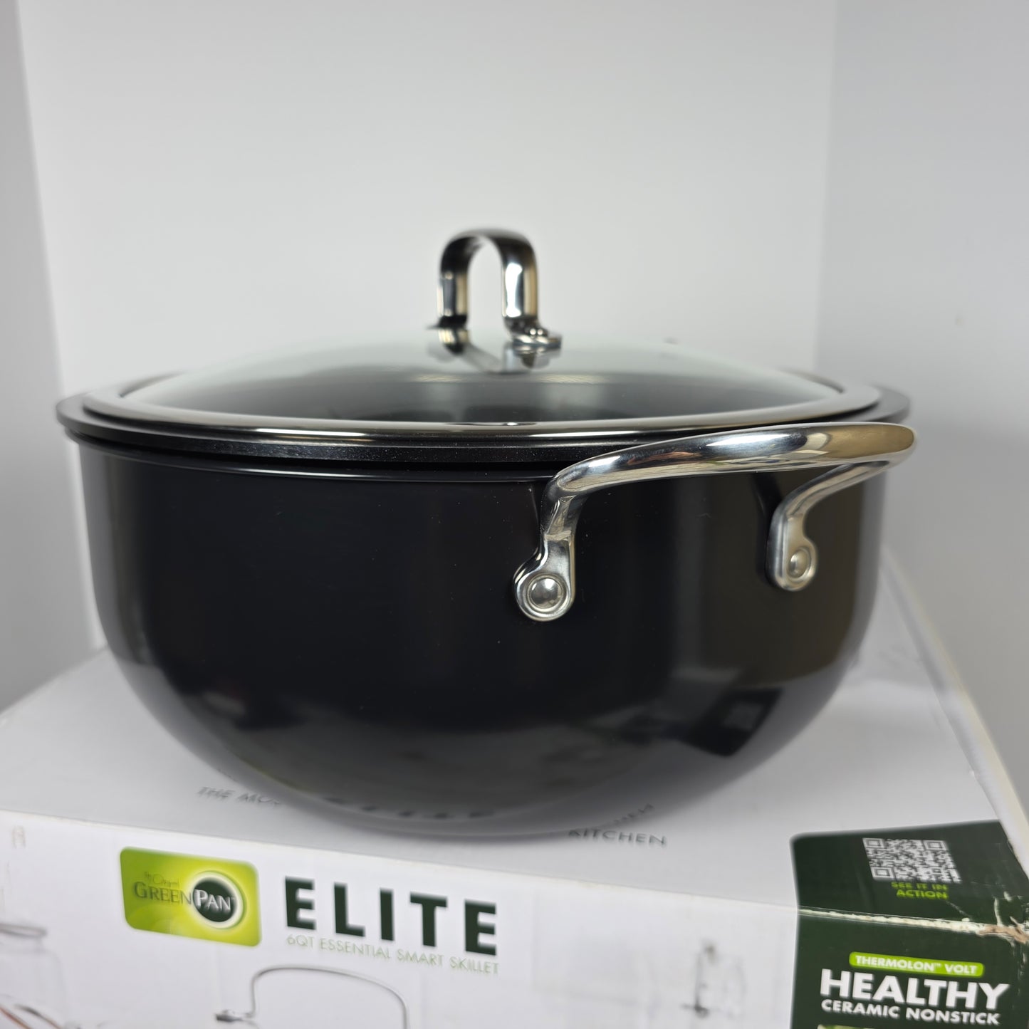 NIOB New GreenPan Elite 6Qt Essential Smart Skillet Pan CC005091