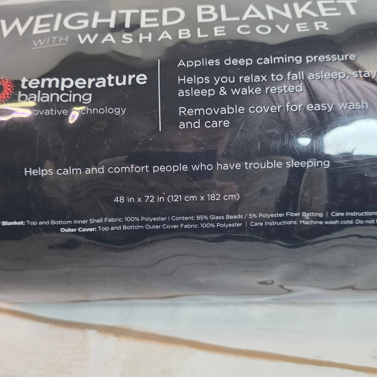 NEW Tranquility Weighted Blanket with Washable Cover 20Lbs Gray