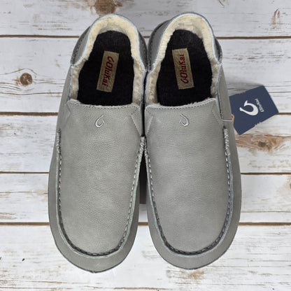NWT New Men's Olukai Moloa Slippers Sharkskin Gray US Size 12M 10252-GWGW