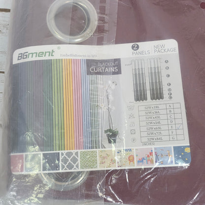 New BGment Blackout Curtain Panels 52x63" Red Rope Ties