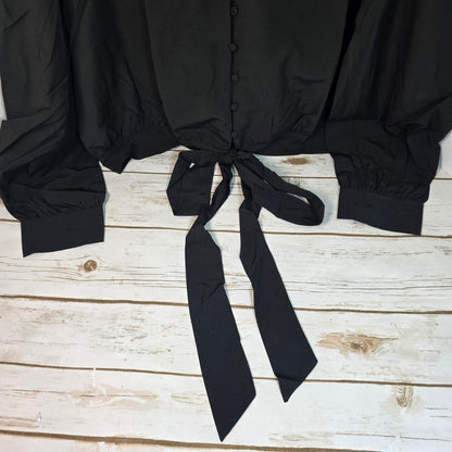 NWT New Belle Pogue Elegant Retro Blouse Black 2XL