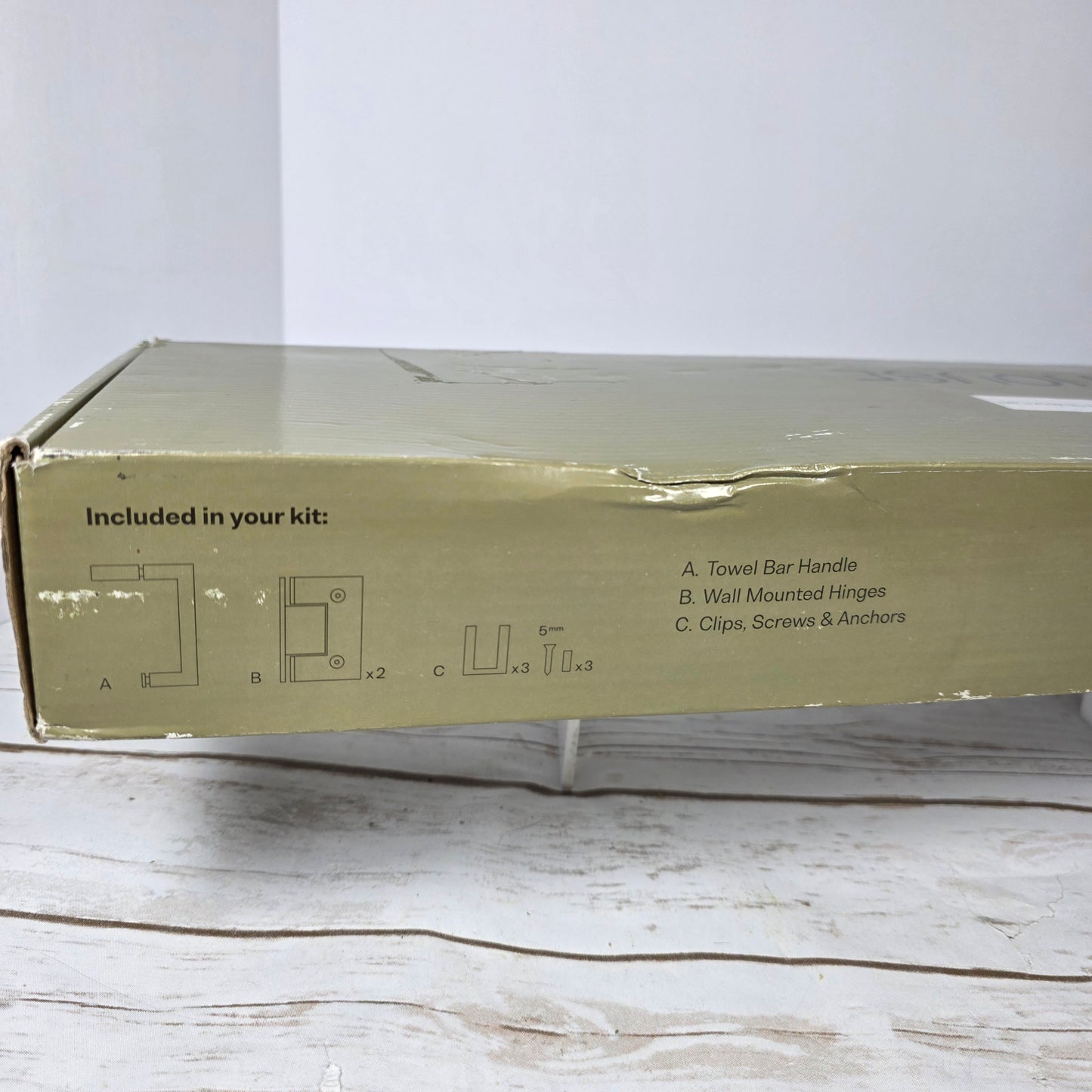 NIOB New GLASSWAREHOUSE Shower Towel Bar Hinge Door Hardware Kit GW-TB-WH-KIT-BN