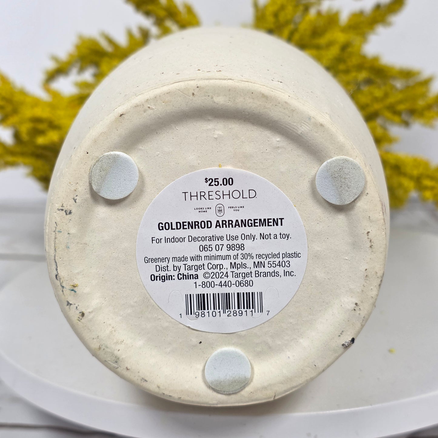 New Threshold Goldenrod Arrangement Yellow Gold Floral Vase