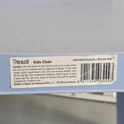 Set of 4 Resol Kids Chairs Dd Julieta by Joan Gaspar 009-09-7894 CWhimsical Blue