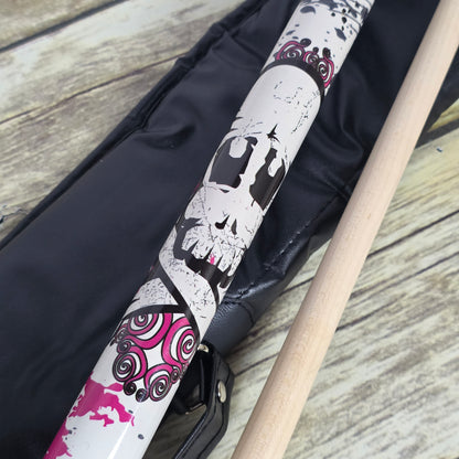 New Casemaster Cue Stick Case + Viper Pink Bones Cue 48 Jr. Pool Billiards