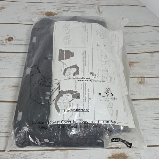 HIPPIH Foldable Dog Car Booster Seat With Paw Print Design