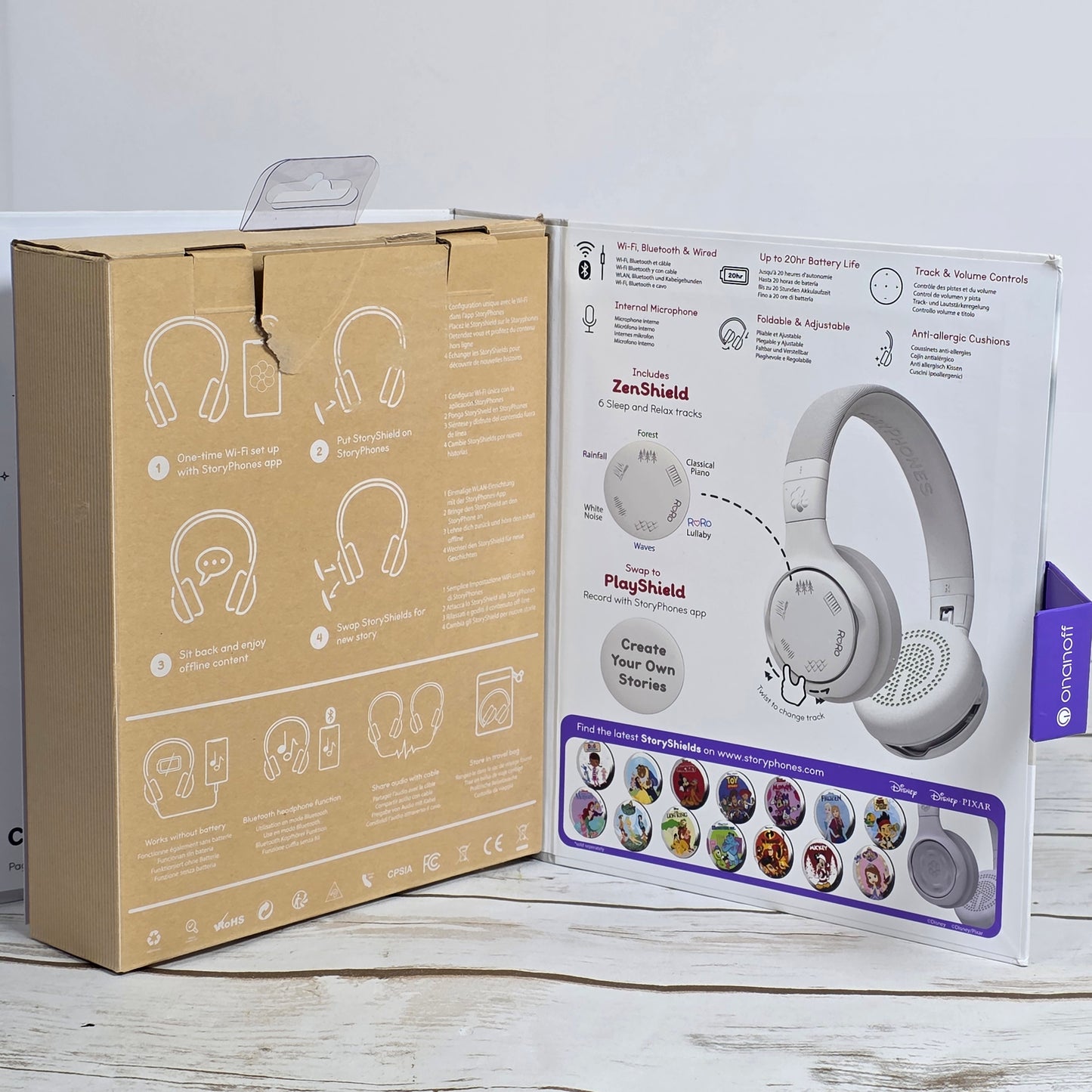 NIOB New Onanoff StoryPhones, Storytelling Foldable Bluetooth Kids Headphones