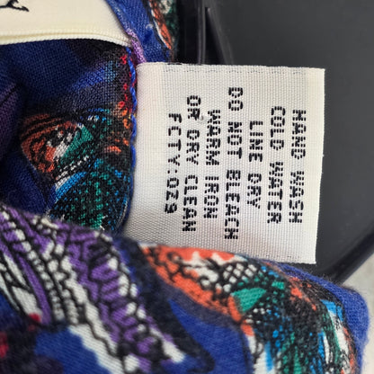 Vintage Bugle Boy ClassicsCrazy Hat Lady Button Up Short Sleeve Collared Shirt Small