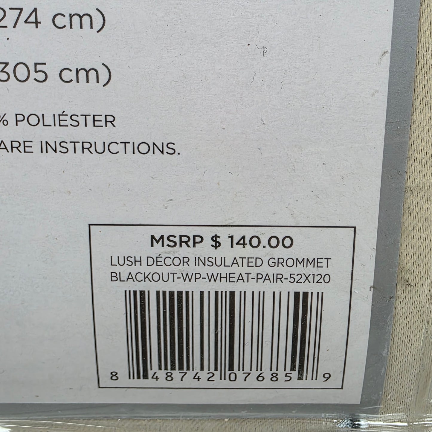 New LUSH DECOR Two Blackout Window Panels Insulated Grommet Wheat Pair 52x120" MSRP $140
