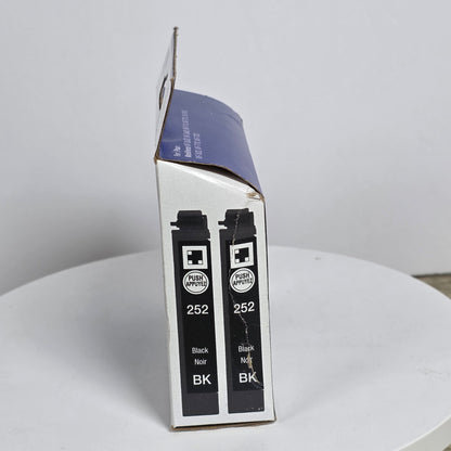 NIB New Epson 252 Standard Capacity DuraBrite Ultra Ink Cartridge Black 2 Pack