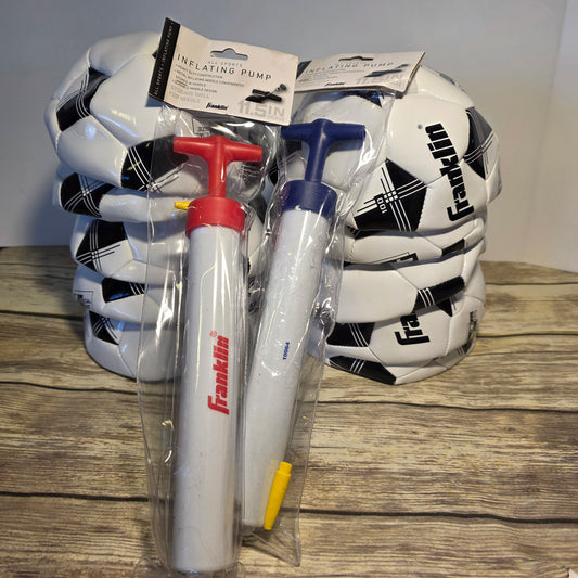 FRANKLIN Soccer Balls x 10 and pump x 2