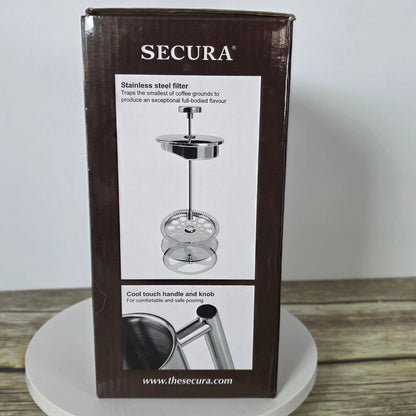 NIOB Secura French Press Coffee Maker SFP-34DS 34-Ounce 1000ML Stainless Steel 304