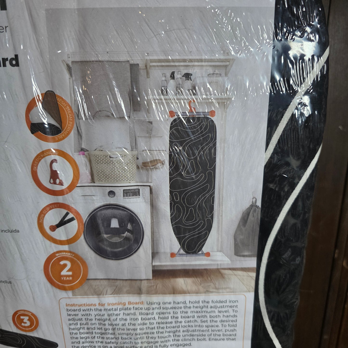 New HAPPHOM Compact Ironing Board 13" x 43" Black TBG-03