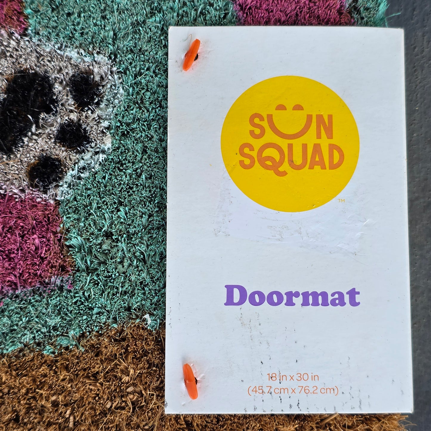NWT New Cute Sun Squad Doormat Sun's Out Bun's Out Dog 18x30"
