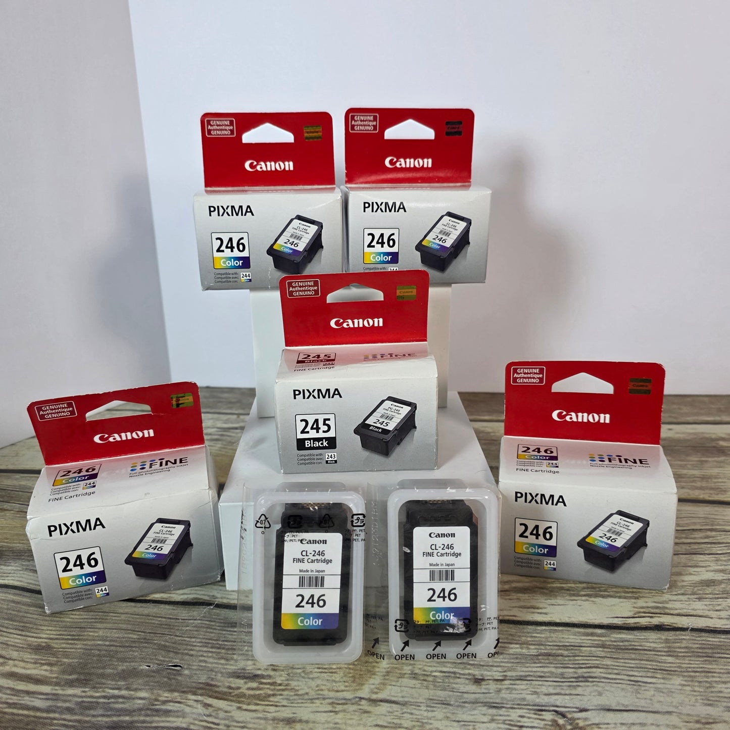 Lot of Canon PIXMA 6 246 Color + 1 245 - 7 total!